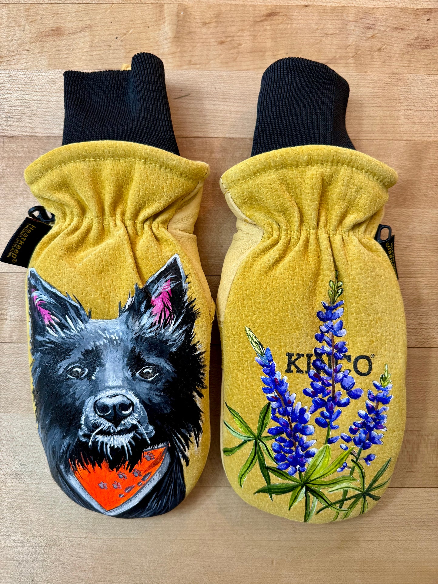 Custom Painted Kinco Ski Mittens