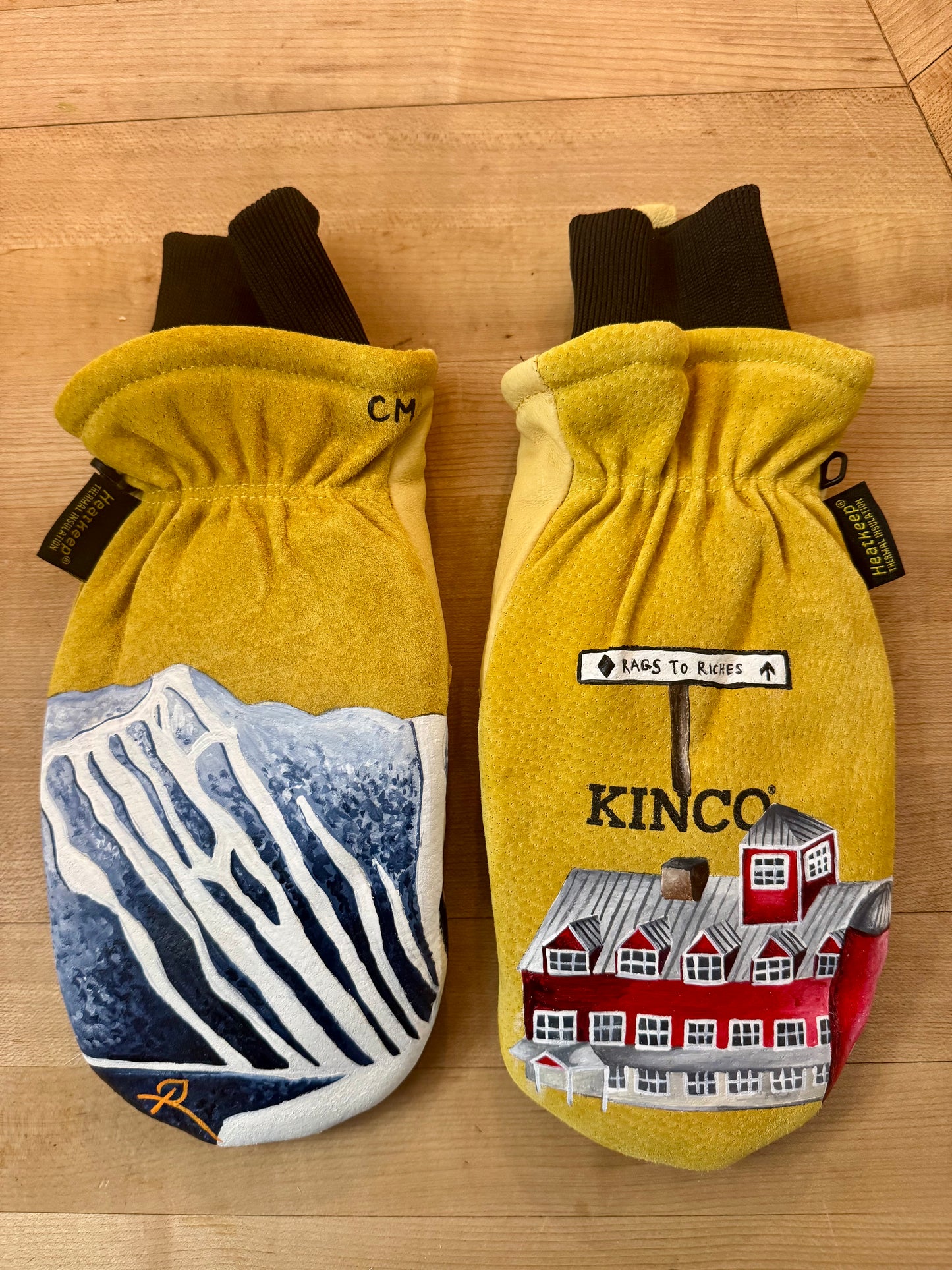 Custom Painted Kinco Ski Mittens