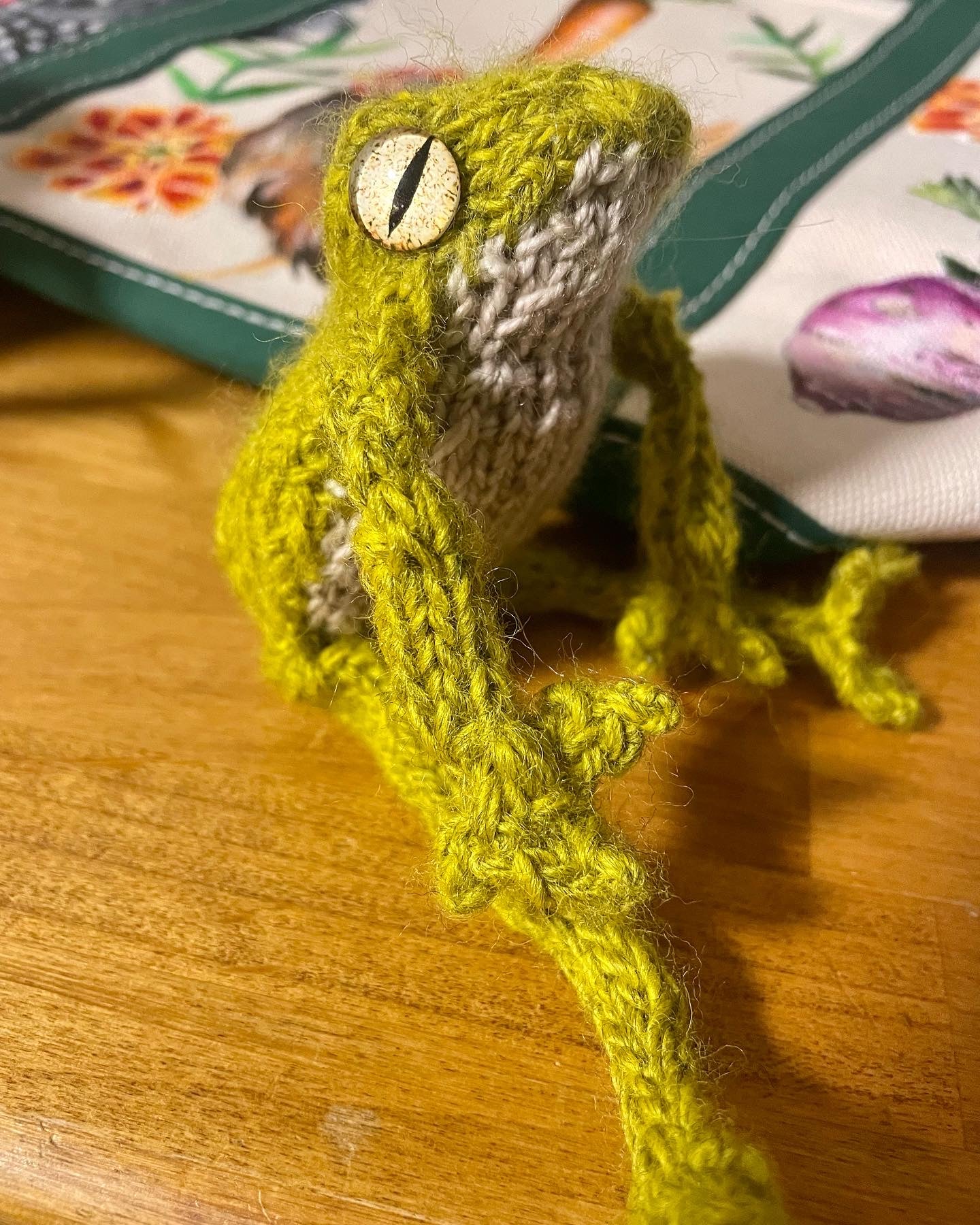 Custom Hand Knitted Frog