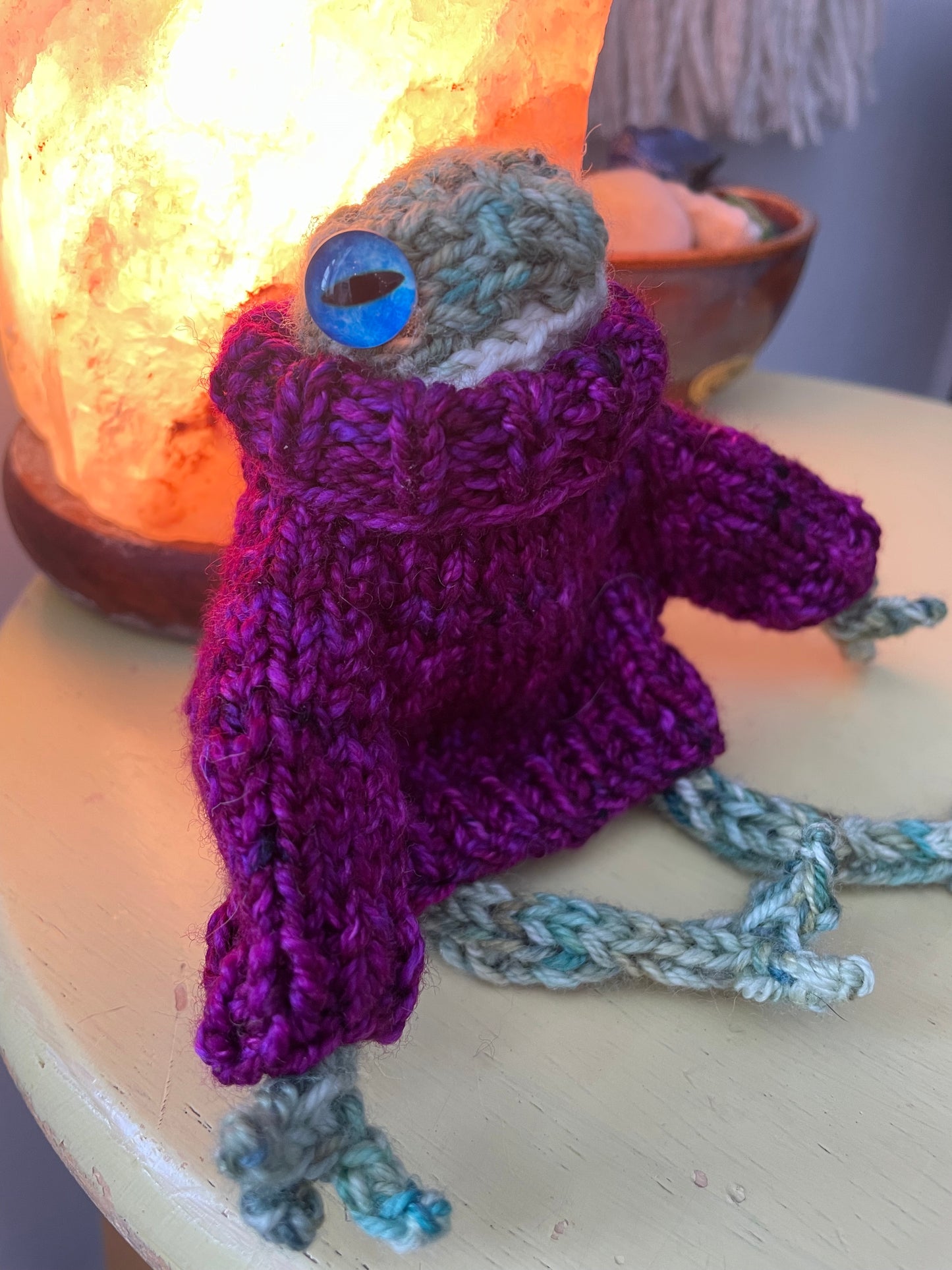 Custom Hand Knitted Frog