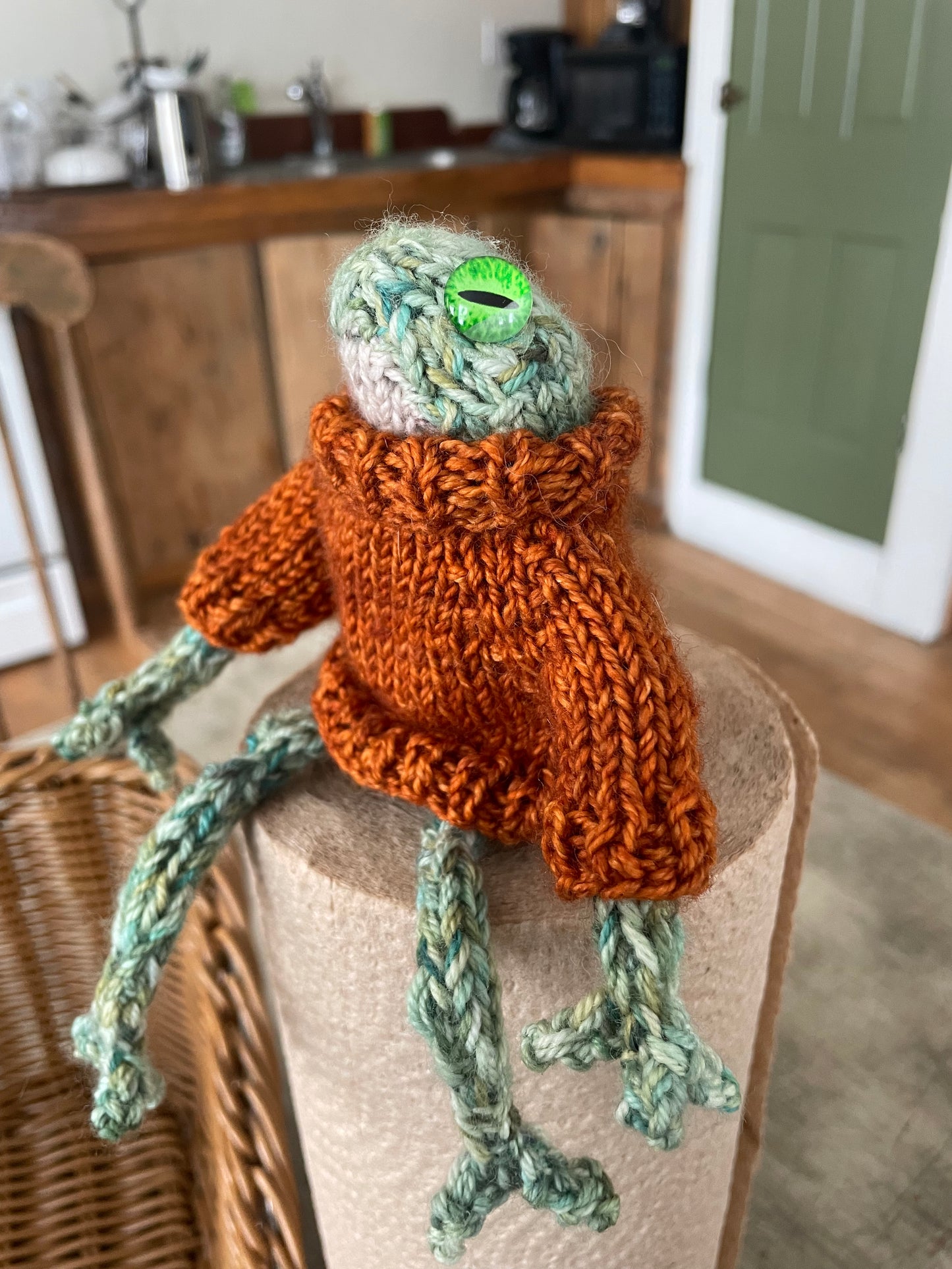 Custom Hand Knitted Frog