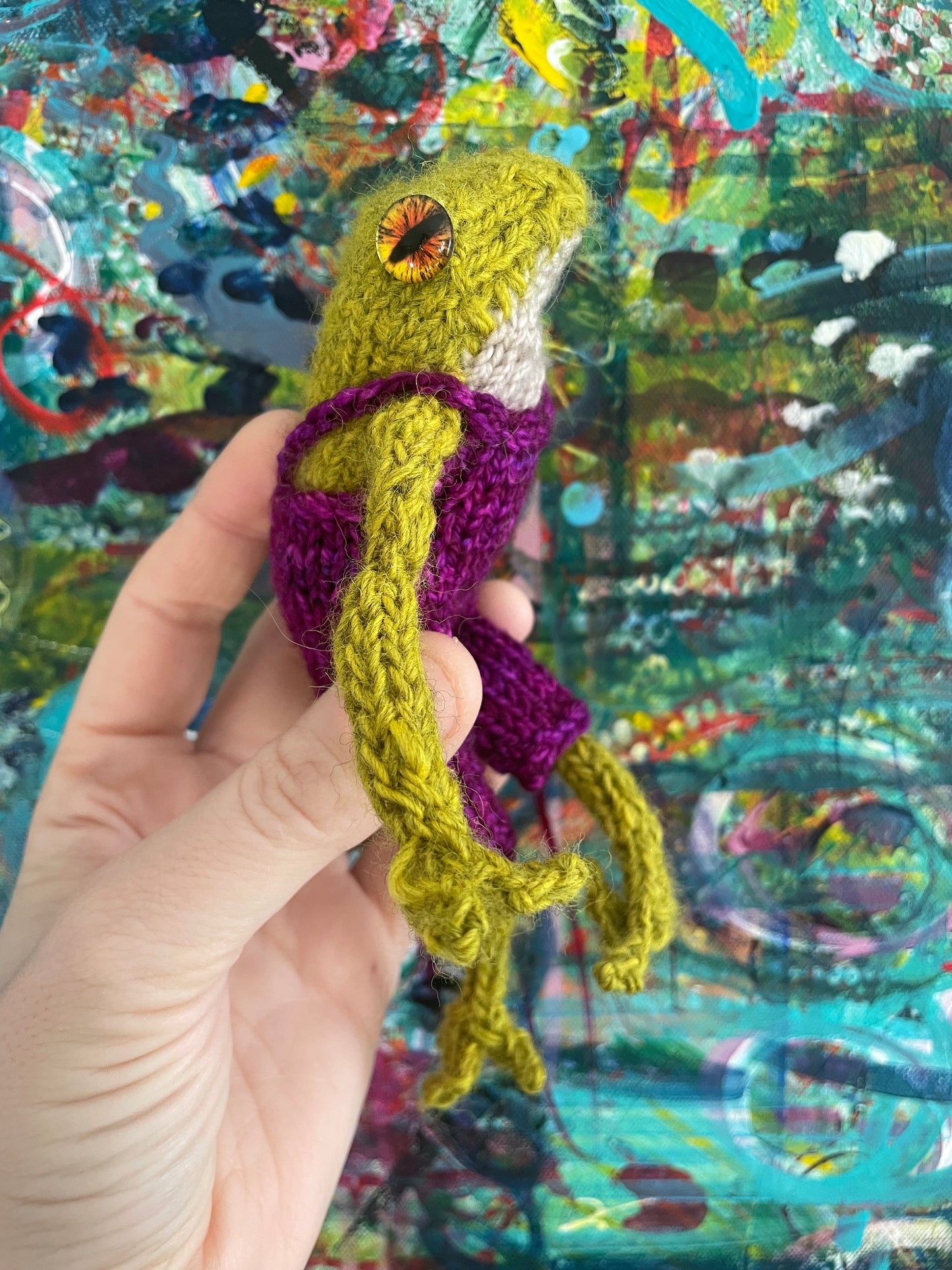 Custom Hand Knitted Frog