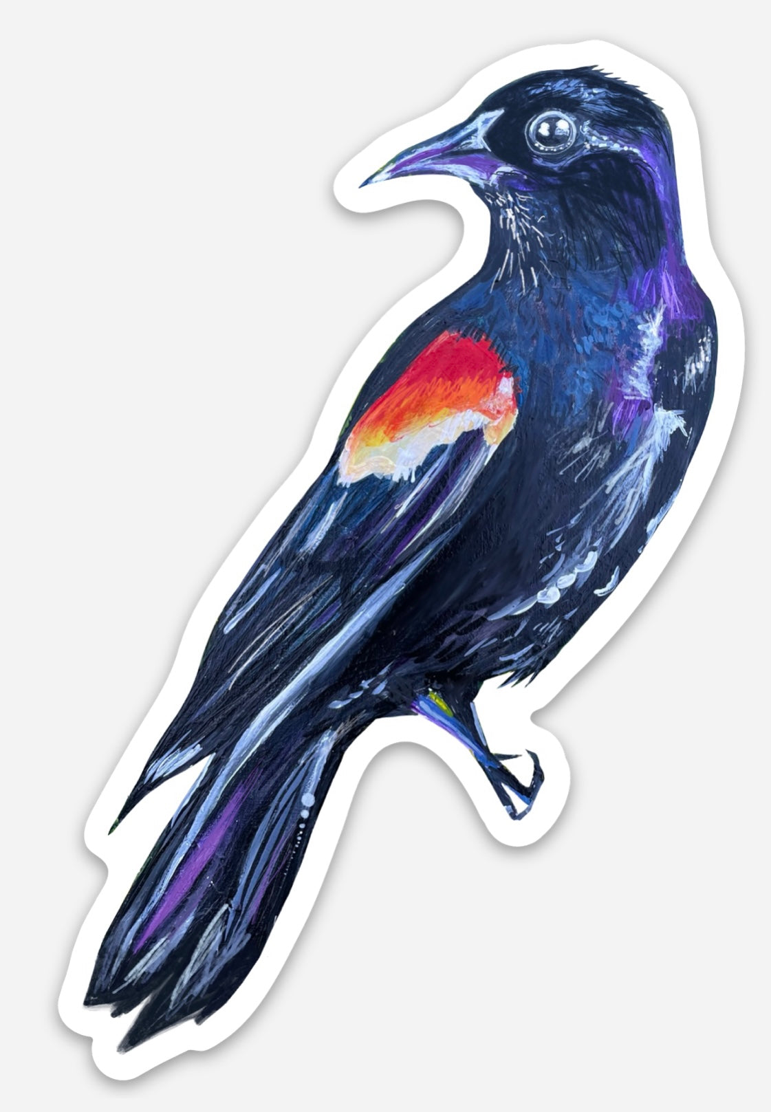 Red Winged Blackbird Vinyl Sticker