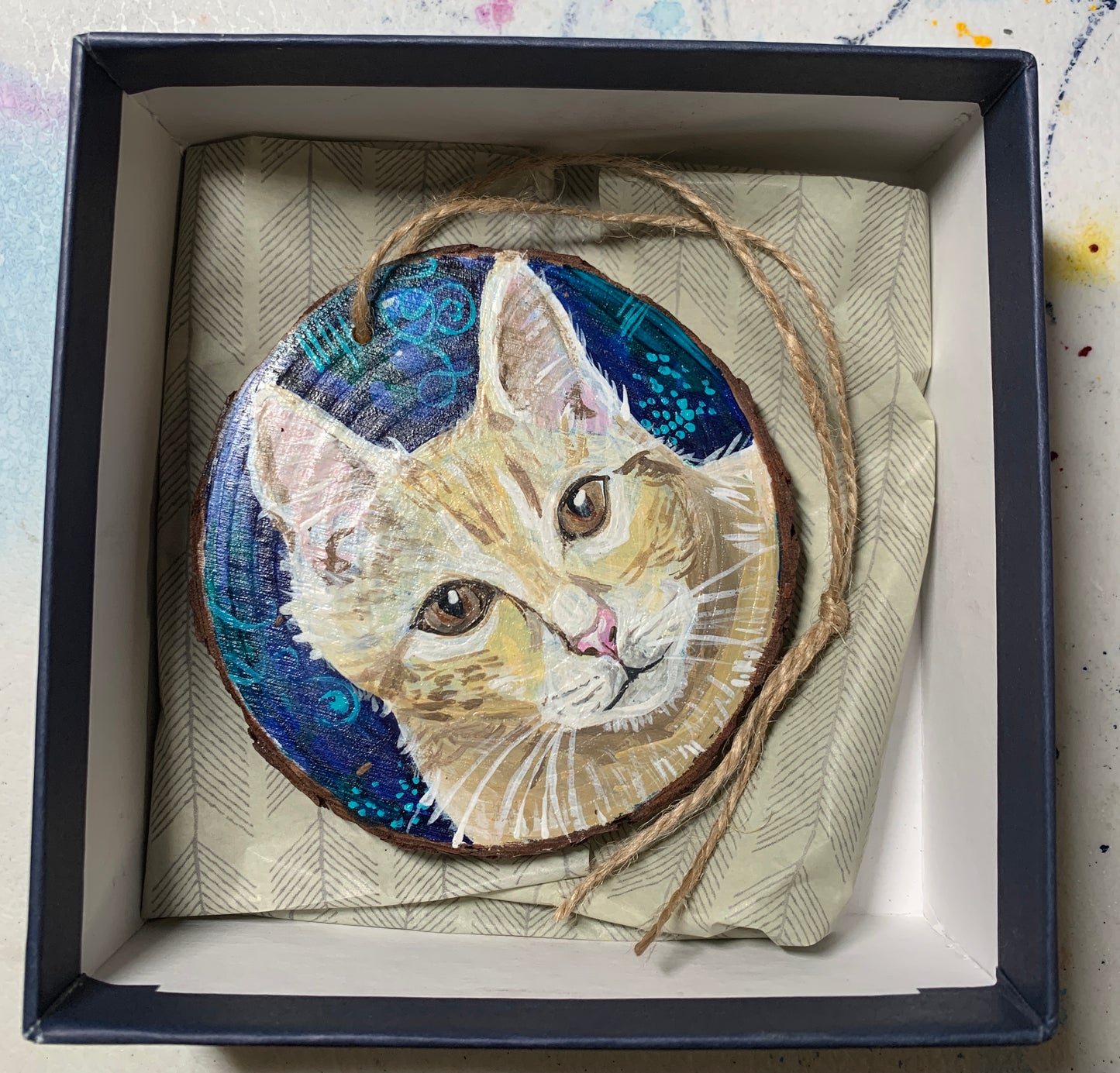 Custom Painted Pet Portrait Ornament