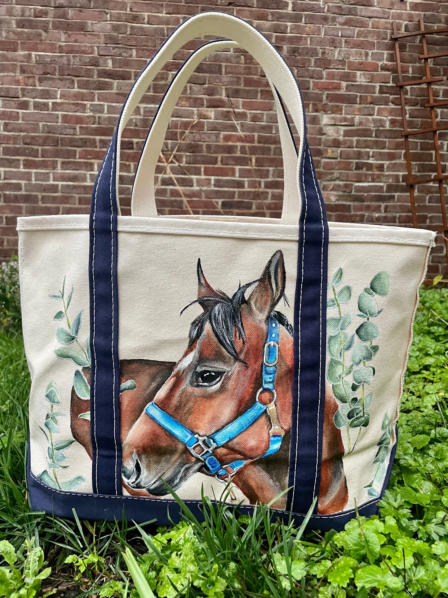 Custom Painted LLBean Boat and Tote Bag