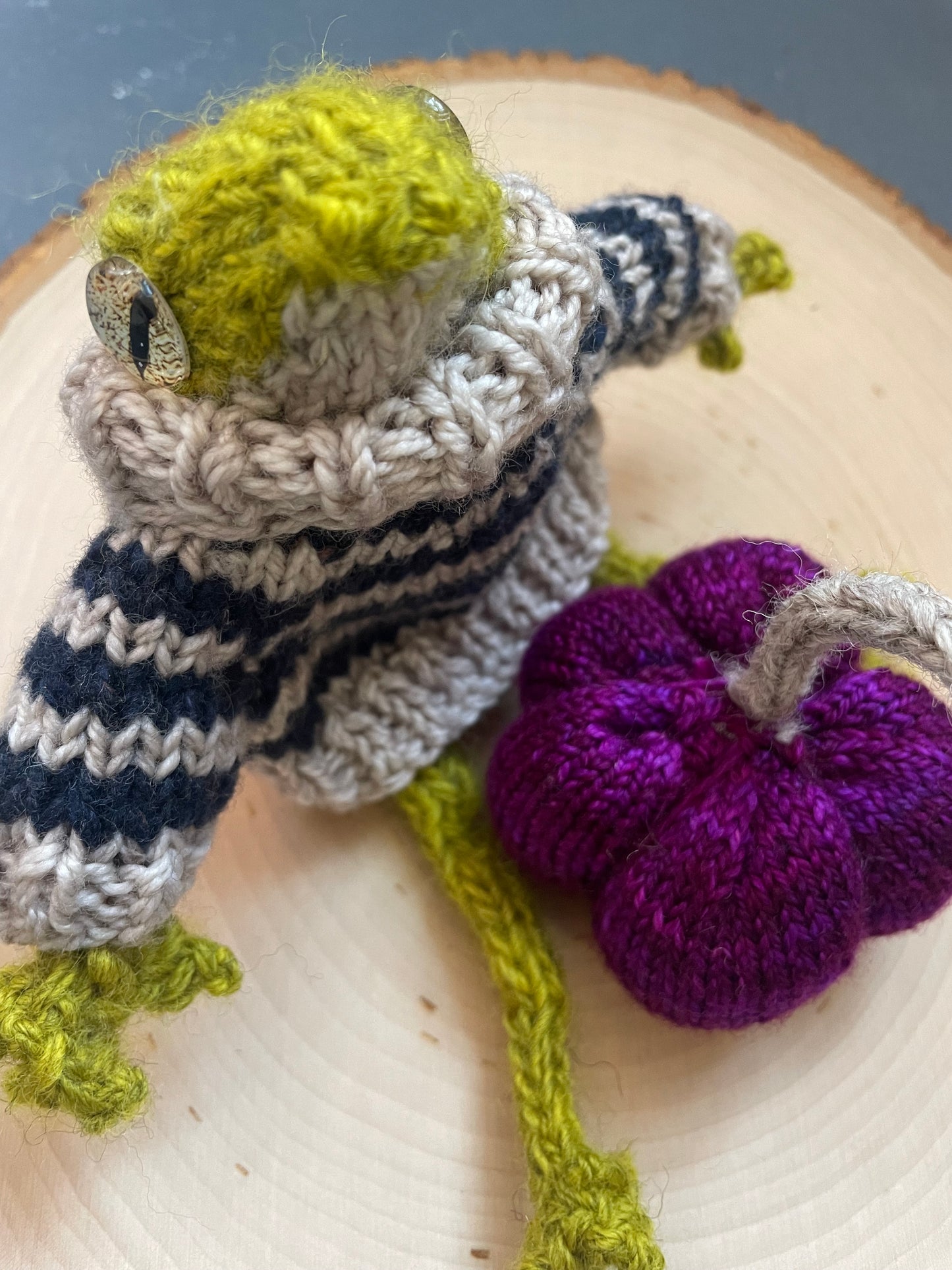 Custom Hand Knitted Frog