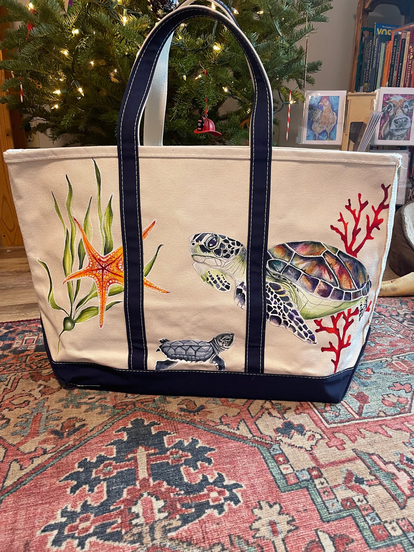 Custom Painted LLBean Boat and Tote Bag