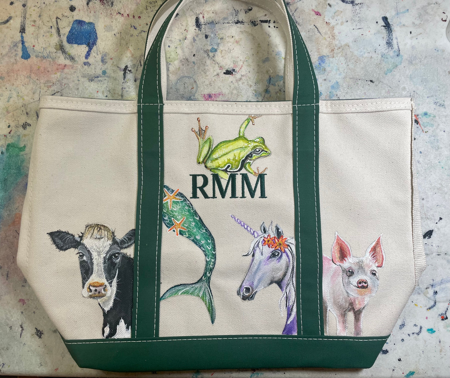 Custom Painted LLBean Boat and Tote Bag
