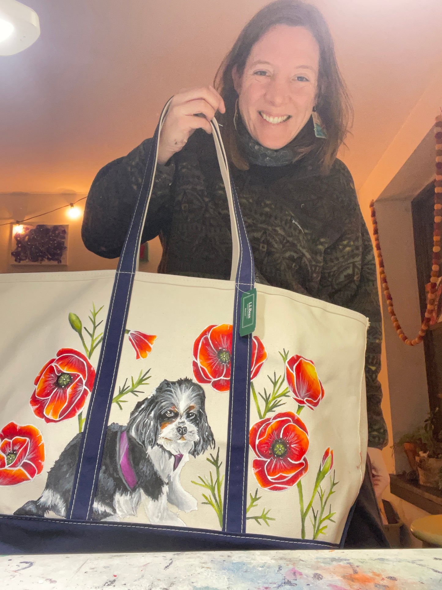 Custom Painted LLBean Boat and Tote Bag