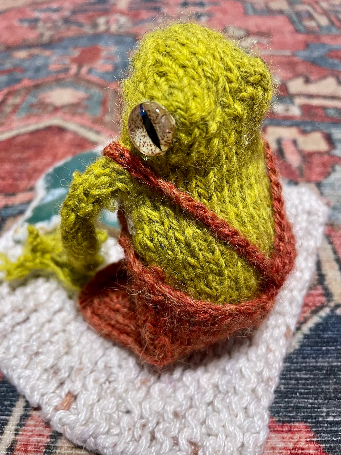 Custom Hand Knitted Frog