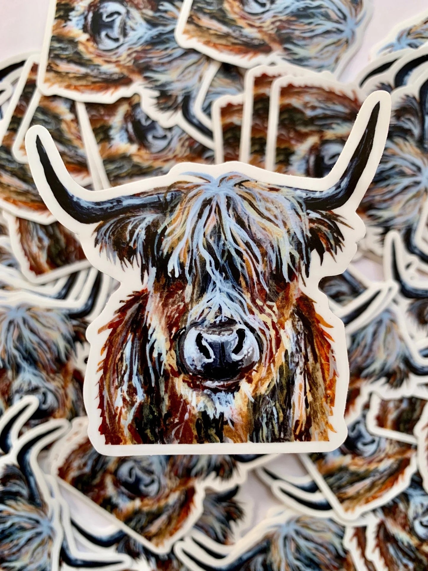 Highland Cow Vinyl Sticker