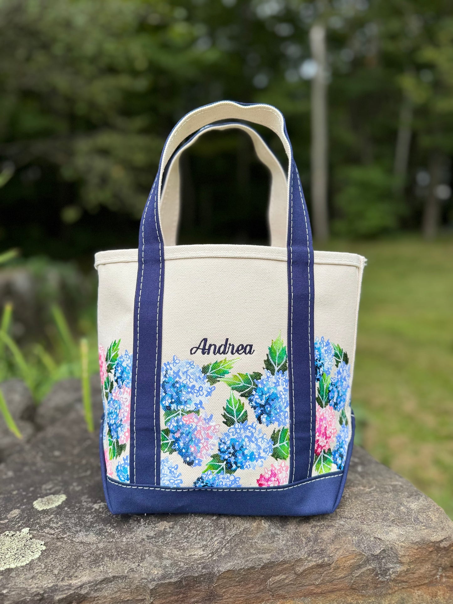 Small Hydrangea LLBean Tote and Mini Nantucket LLBean Tote