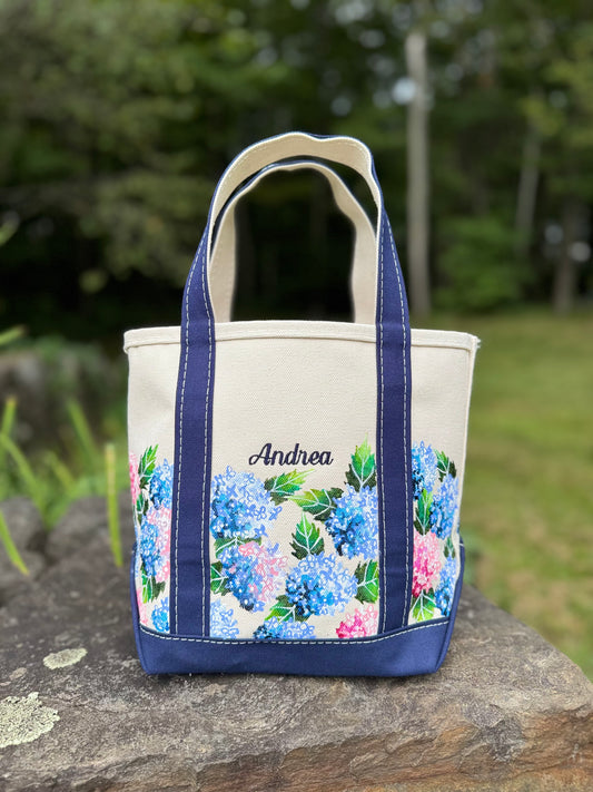 Small Hydrangea LLBean Tote and Mini Nantucket LLBean Tote