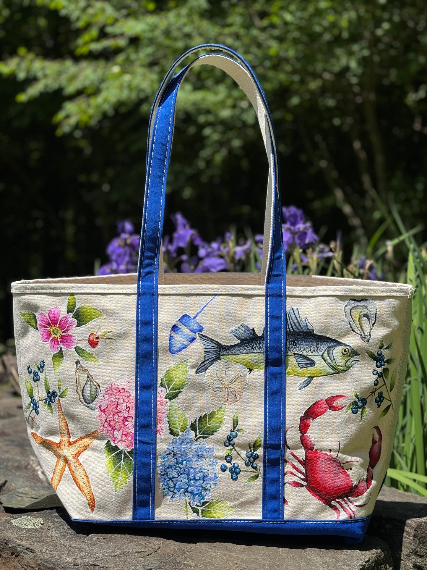 Custom Painted Rhode Island LLBean Boat and Tote Bag