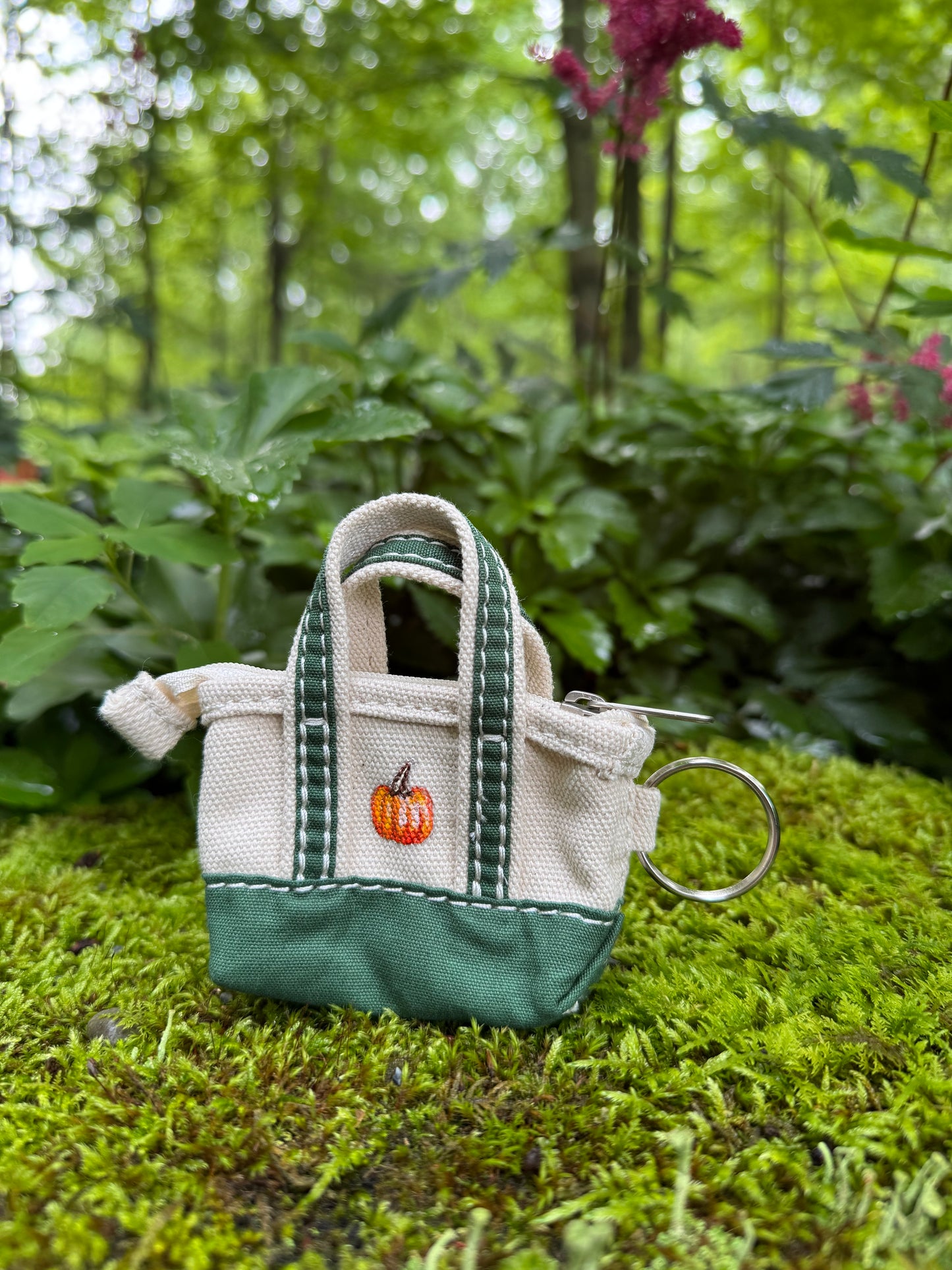 Custom Painted LLBean Boat and Tote Keychain