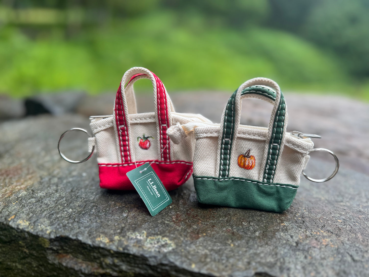Custom Painted LLBean Boat and Tote Keychain