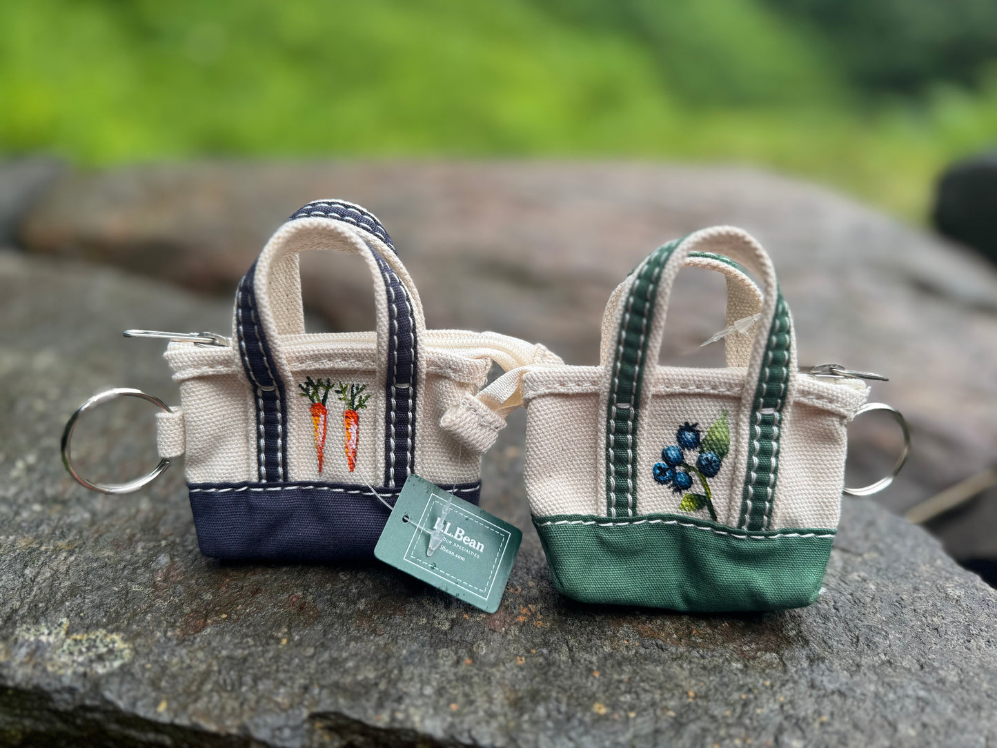 Custom Painted LLBean Boat and Tote Keychain