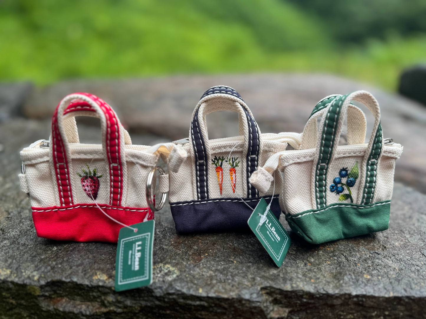Custom Painted LLBean Boat and Tote Keychain