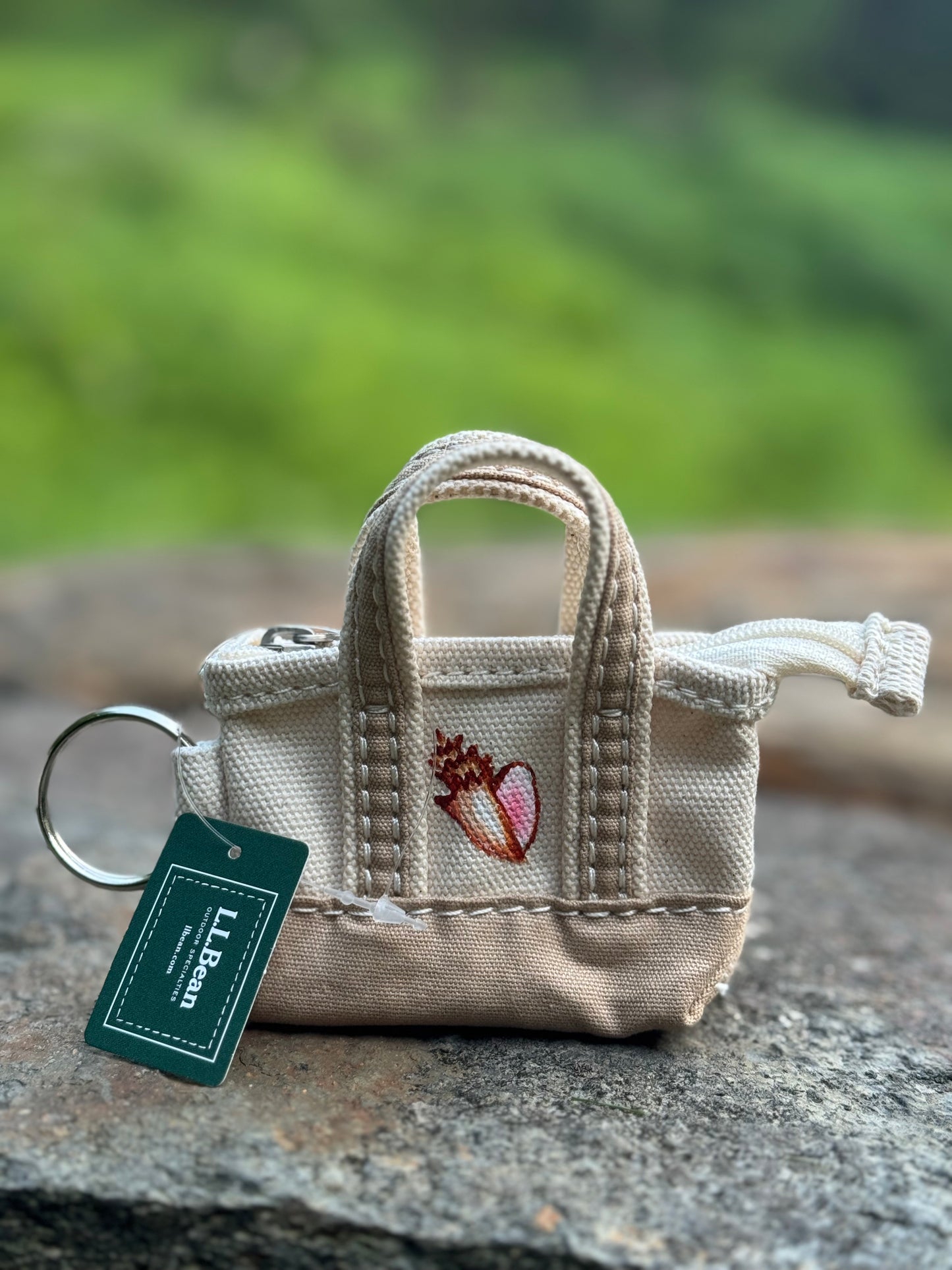 Custom Painted LLBean Boat and Tote Keychain