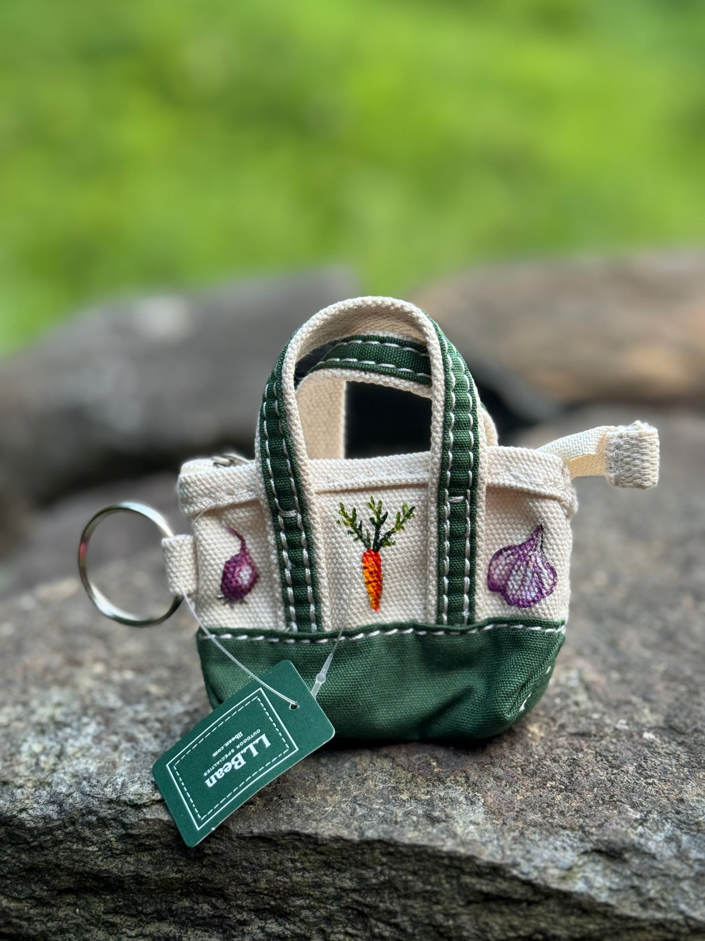 Custom Painted LLBean Boat and Tote Keychain
