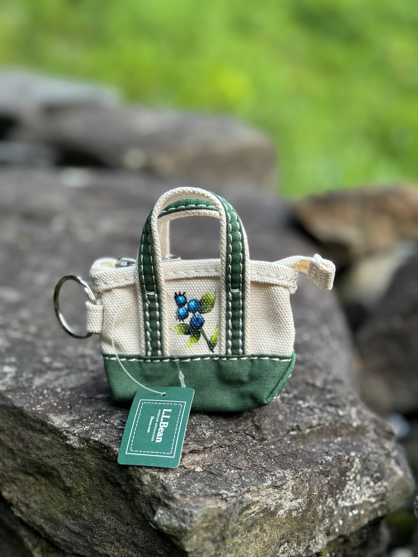Custom Painted LLBean Boat and Tote Keychain