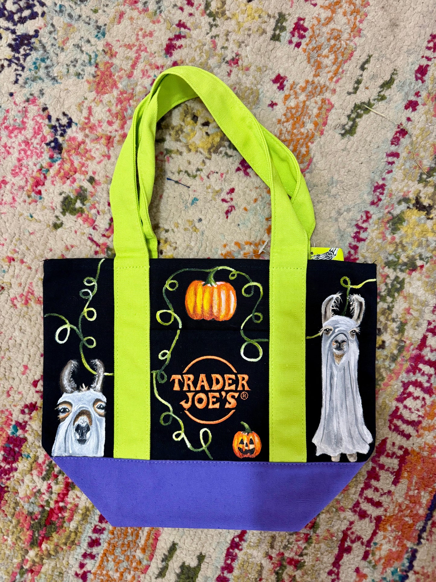 Custom Painted Trader Joe's Canvas Tote