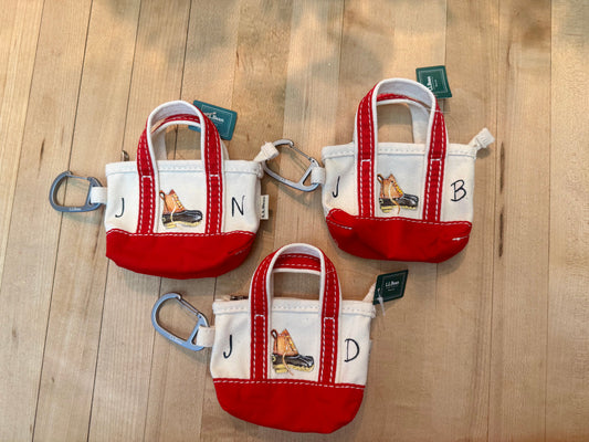 9 LLBean Keychains with Bean Boots and Initials