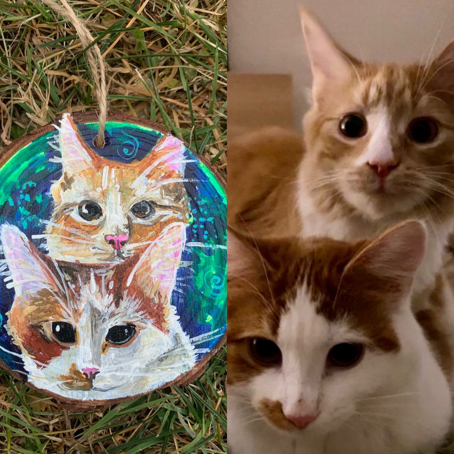 Custom Painted Pet Portrait Ornament