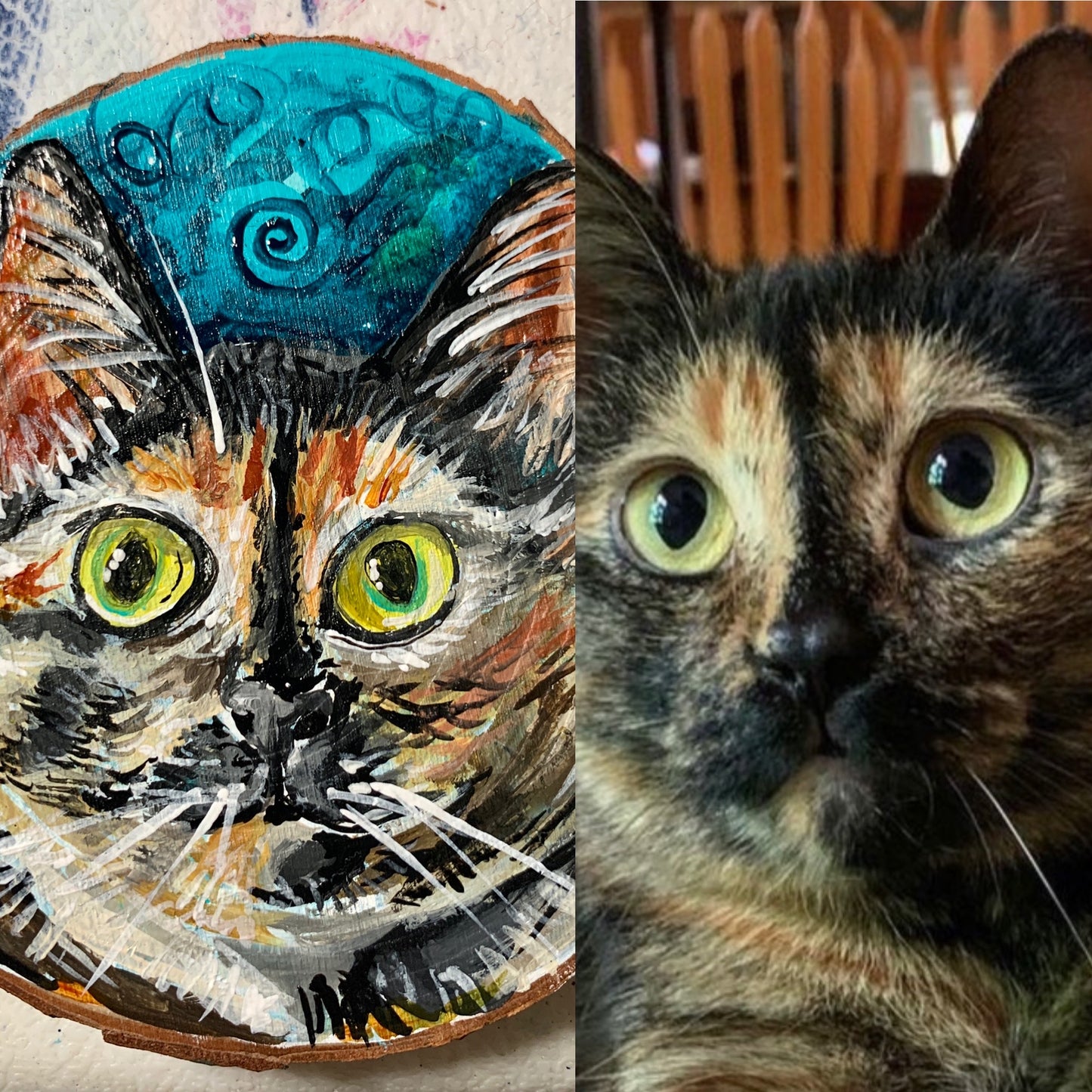 Custom Painted Pet Portrait Ornament