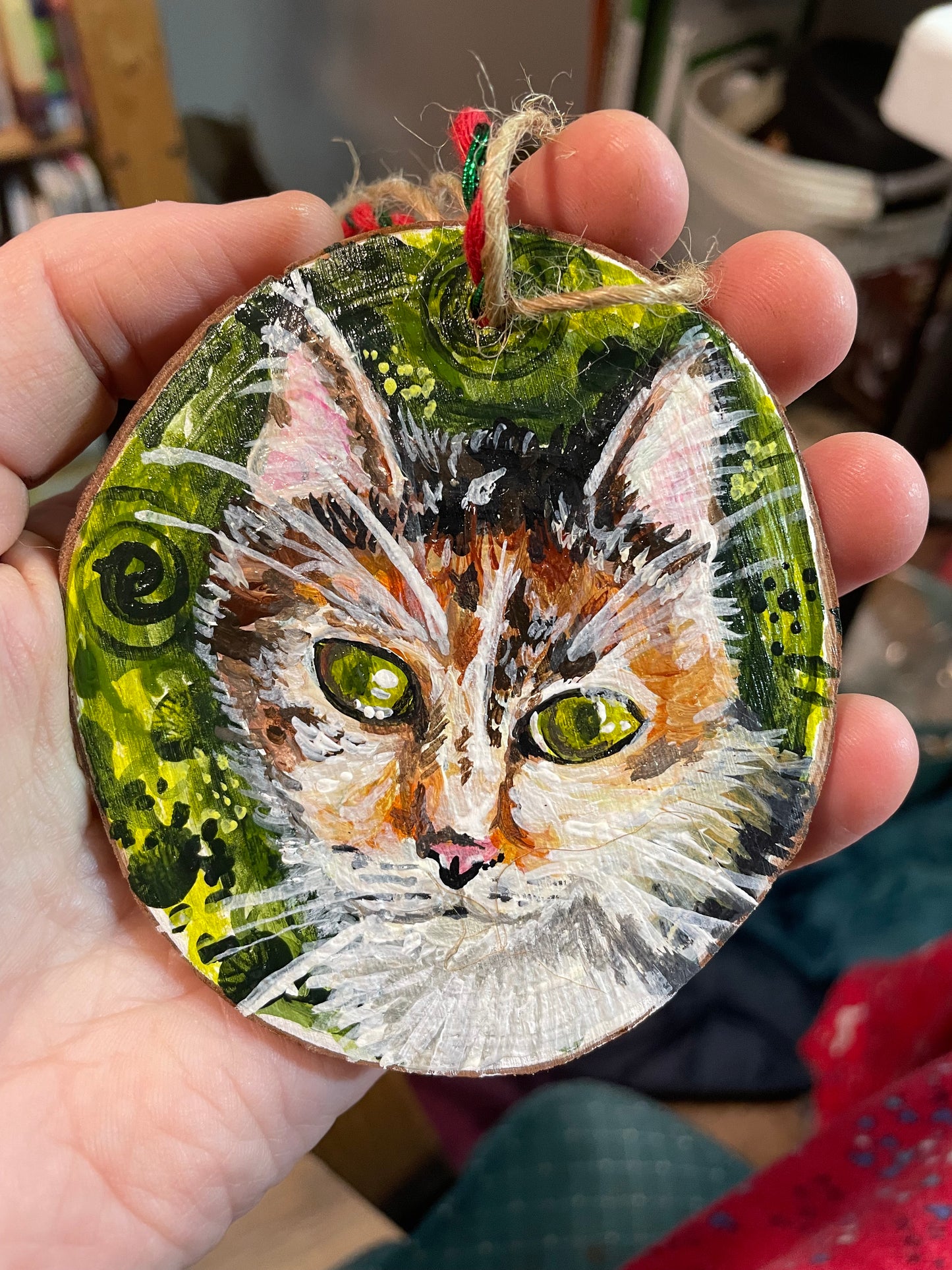 Custom Painted Pet Portrait Ornament