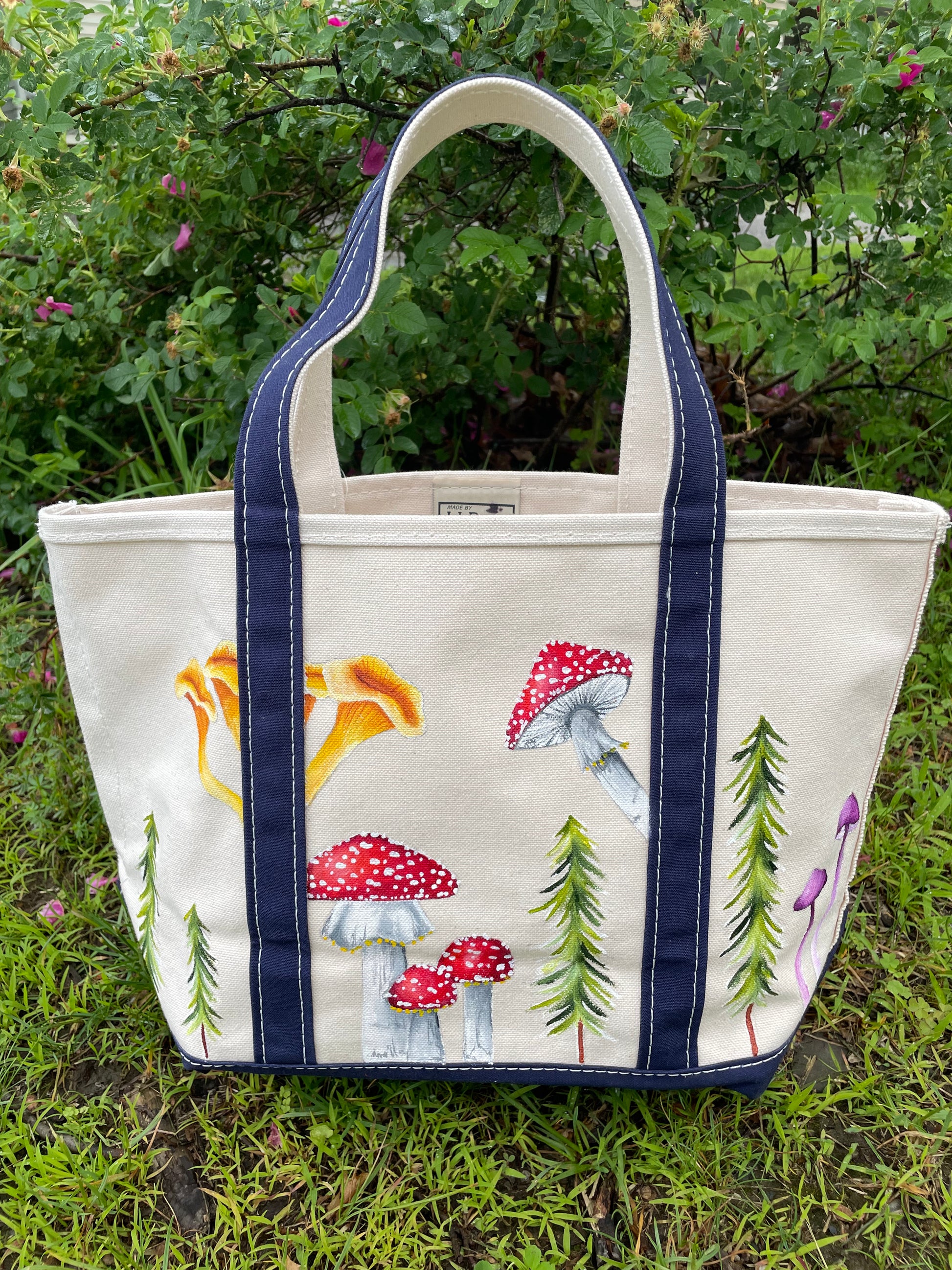 Custom Hand Painted Tote Handbag