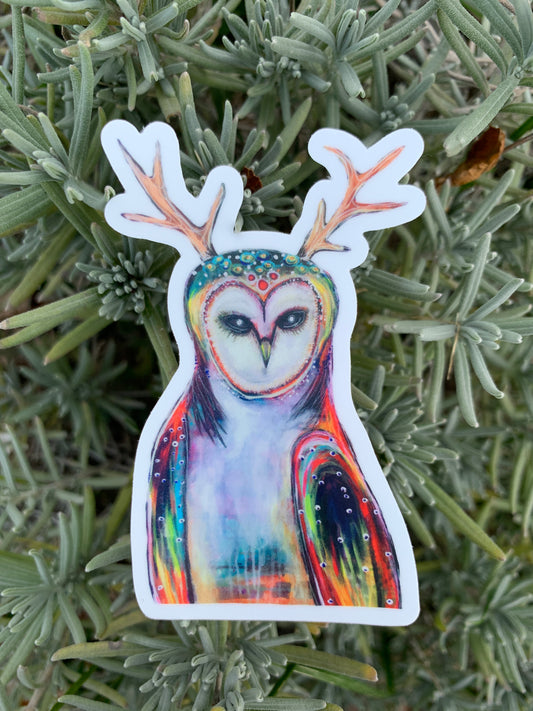 Horned Owl Vinyl Sticker