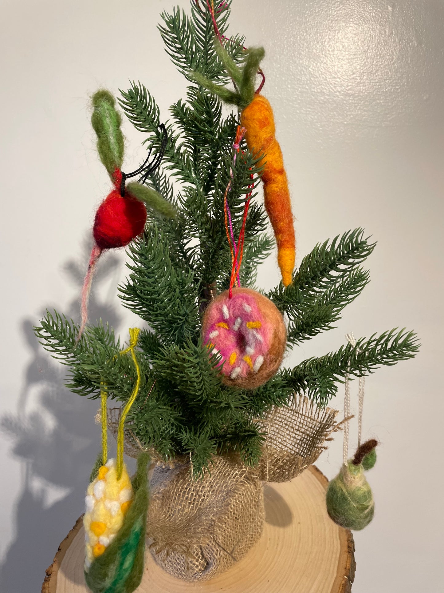 Wool Felted Carrot Ornament