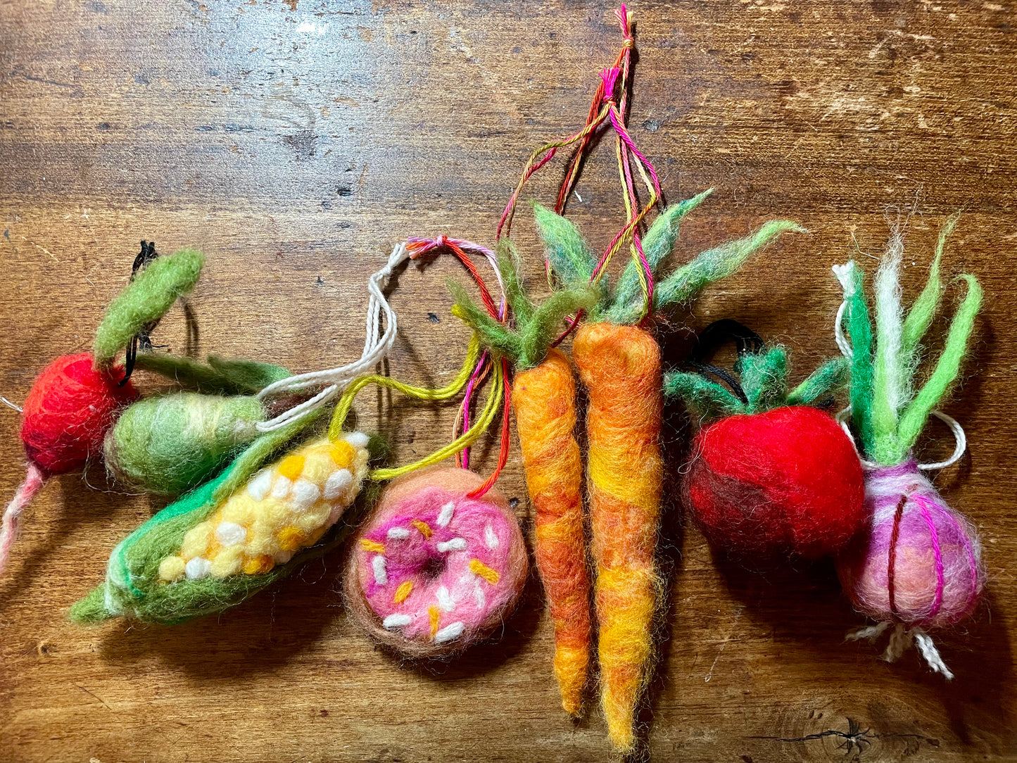 Wool Felted Carrot Ornament